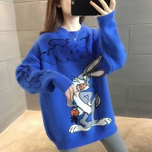 R cartoon anime rabbit harajuku sweater women autumn winter 2021 new korean sweet loose thumb200