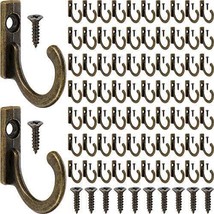 100 Pcs Wall Mounted Single Hook Robe Hooks Coat Hooks and 110 Pcs Screws Bronze - £20.15 GBP