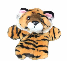Plush Tiger Hand Puppet 10&quot;  Realistic Eyes Play Toy - £13.39 GBP