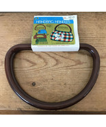 Vintage 70s Faux Wood EZ Buckler Handbag Purse Handles for Knitting Croc... - £19.90 GBP