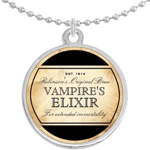 Vampire Elixir Vintage Design Round Pendant Necklace Beautiful Fashion Jewelry - £8.46 GBP