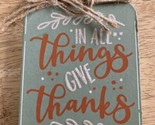 Fall Decoration Wood Mason Jar, In All Things Give Thanks  - $14.95