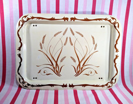 Swell Mid Century Wheat Graphic Tin Folding TV Tray or Breakfast in Bed Serving - £19.34 GBP