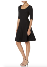 NWT Lark &amp; Ro Women&#39;s Matisse Half Sleeve Solid Flared Dress, Black , size XXL - £12.98 GBP