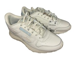 Reebok Women&#39;s Classic Leather SP Sneaker Chalk/Glass Blue Size 8 GX8690 - £27.37 GBP