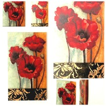 Red Poppies Wildflower Canvas Wall Floral Home Deco Wall Art Print - £71.56 GBP