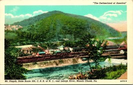 Vtg Postcard Mauch Chunk Pa Mt Pisgah State Route 309 Crr Of Nj &amp; Leigh River - £13.75 GBP