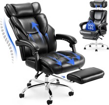 Executive Desk Chair With Footrest: Thick Bonded Leather High Back Execu... - $218.99