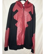 Marvel Deadpool Men&#39;s Size XLarge Hoodie Zip up Sweatshirt Costume Black... - $687.13 MXN