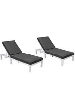 LeisureMod Chelsea Modern White Aluminum Chaise Lounge Outdoor Patio Cha... - $16,098.93 MXN