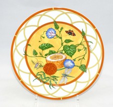 Hermes La Siesta Cake Plate 8.75 &quot; Porcelain 22.5 CM Flowers 022 - £150.11 GBP