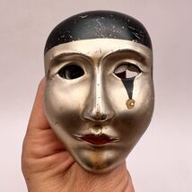 Vintage Miniature Figure Pierrot Mask Silver 800 Colored Enamel Wall Han... - $168.00