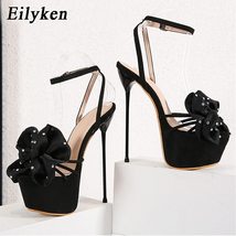 Eilyken 2021 Summer New Fashion Flowers Crystal Ankle Buckle Strap Women&#39;s Sanda - £50.31 GBP