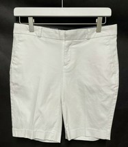 Banana Republic Crisp White 10&quot; Bermuda Shorts Stretch Cotton Pockets NEW 2 - £30.71 GBP
