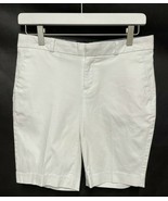 Banana Republic Crisp White 10&quot; Bermuda Shorts Stretch Cotton Pockets NEW 2 - $53.57 CAD