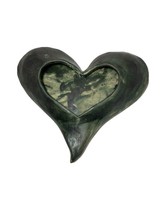 Large ceramic raku studio pottery heart dish Signed Vintage Outsider Art - £20.46 GBP