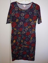 LuLa ROE LADIES SS DRESS-M-POLY/SPANDEX-BOLD FLOWERS-SIMPLY COMFORTABLE-... - $11.29