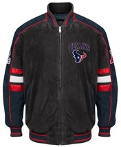 Officially Licensed NFL Houston Texans Varsity Suede Leather Jacket LARGE - £80.94 GBP