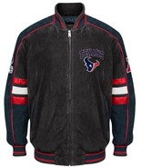 Officially Licensed NFL Houston Texans Varsity Suede Leather Jacket LARGE - £80.61 GBP