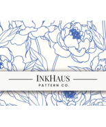 Peonies Seamless Pattern - White Blue Flower Download for Custom Fabric ... - €5,15 EUR