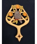Ceramic Owl Pan Rest Trivet With Bluebird and Pear tree AA - £4.47 GBP