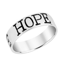 Inspirational Engraved “FAITH LOVE  HOPE” Friendship Sterling Silver Ring - 9 - £14.53 GBP