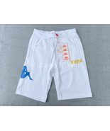 Kappa Men 11&quot; White Sangone Omini/ Lettering Logo Woven Terry Active Swe... - $45.60