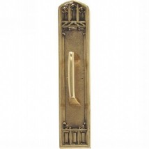 Oxford Pull Plate with Mission Pull, Highlighted Brass Finish - 3.38 x 1... - £139.46 GBP