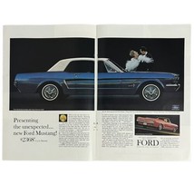 Vintage 1964 1/2 Ford Mustang Hardtop / Convertible Worlds Fair Print Ad 14 x 10 - £7.55 GBP