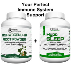 Ashwagandha + Natural Sleep Aid Supplement with Melatonin: Immune Support - £20.75 GBP