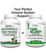 Ashwagandha + Natural Sleep Aid Supplement with Melatonin: Immune Support - £19.10 GBP