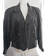 Diane Gilman Womens Petites Basic Jacket Gray Multicolored Medium  - $27.11 CAD