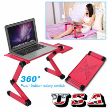360 Adjustable Foldable Laptop Notebook Pc Desk Table Stand Bed W. Cooling Fan - £37.95 GBP