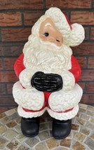 Vintage Atlantic Mold Ceramic 15&quot; Winking Santa Claus Hand Painted Christmas Dec - £53.51 GBP