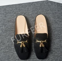 Women&#39;s Summer Lazy Slippers Women Vintage Tassels Mules Shoes Outdoor Low Heel  - £24.91 GBP