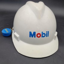 Vintage Original Mobil Oil Gas MSA Certified White Brimmed Hard Hat - $29.69