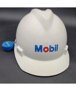 Vintage Original Mobil Oil Gas MSA Certified White Brimmed Hard Hat - $565.28 MXN