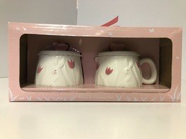 Birch Cottage Ceramic Sugar &amp; Cream Set Butterflies &amp; Bunnies - (NEW) - $250.70 MXN