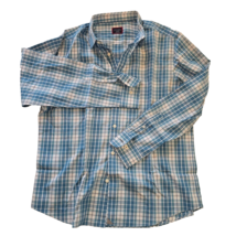 Untuckit Men&#39;s Blue White - Plaid X-Large Long Sleeve Button Shirt-Wrink... - $16.88