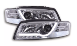 FK Set LED DRL Headlights Halo Lightbar Audi A4 b6 8E 01-04 Chrome LHD S4 - £308.80 GBP