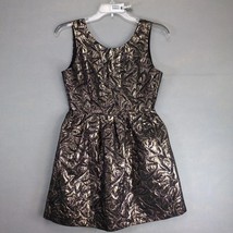Jack Black &amp; Metallic Gold Jacquard Peplum Dress Sz 8 Sleeveless Whimsig... - $32.00
