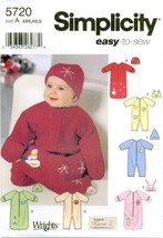 Simplicity 5720 Baby Bunting Romper Hats Infant Karen Z Pattern 2002 UNCUT FF - £15.80 GBP