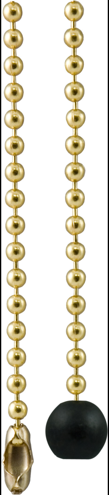 Wooden Ball PULL + 36" Polished Brass beaded chain #6 Ball w/ connector GE 54433 - $14.03