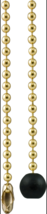 Wooden Ball PULL + 36&quot; Polished Brass beaded chain #6 Ball w/ connector GE 54433 - £11.40 GBP