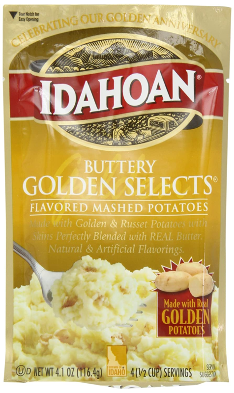 Primary image for Idahoan Mashed Potatoes, Buttery Golden Selects, 4.1 Ounce (Pack of 10)