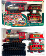 North Pole Express Christmas Train Set 22 Pieces In Original Box Tested ... - $59.35