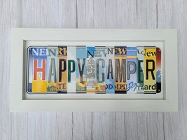 Happy Camper Hand Crafted License Plate Sign Unique Wall Decor Gift For Campers image 2