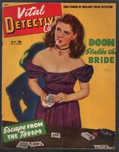 Vital Detective Cases 4/1945-spicy woman-cards-violent-pulp thrills-crime-VG - £60.85 GBP