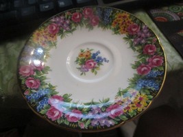 To Her Majesty the Queen PARAGON Saucer only colorful flowers pattern - £7.50 GBP