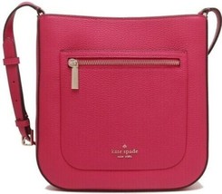 Kate Spade Leila Bright Rose Leather Top Zip Crossbody WKR00454 Pink NWT... - $98.98